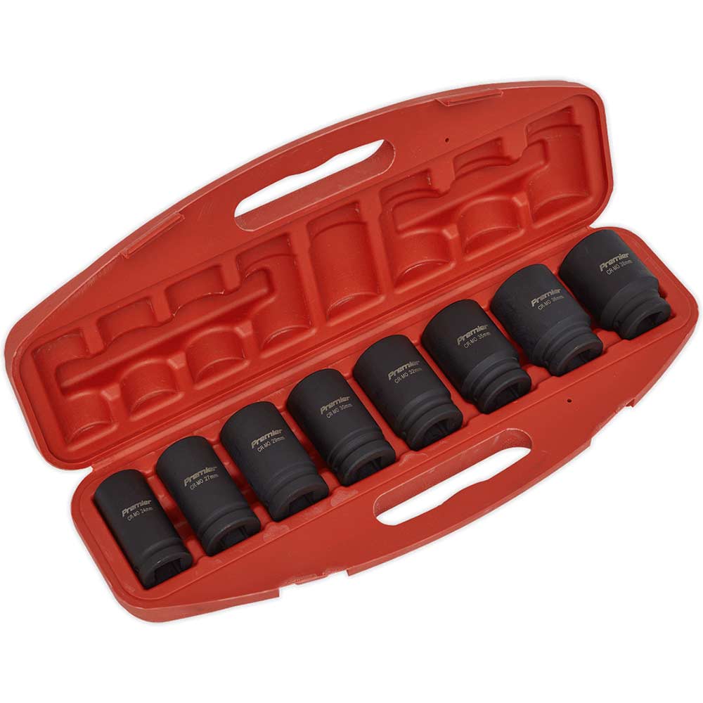 Sealey 8 Piece 3/4" Drive Deep Impact Socket Set Metric 3/4