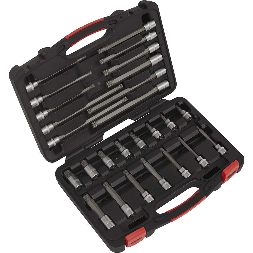 Sealey 26 Piece 3/8" Drive Spline Socket Bit Set 3/8