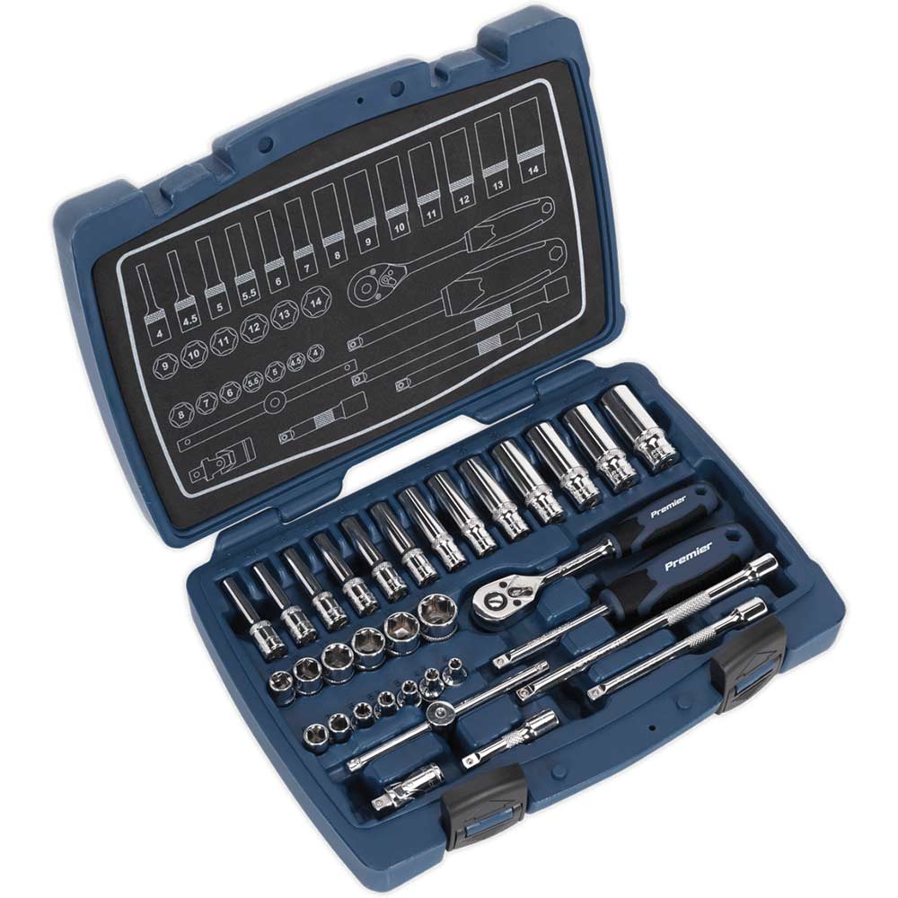 Sealey AK8990 33 Piece 1/4" Drive Socket Set 1/4" in UK Specification