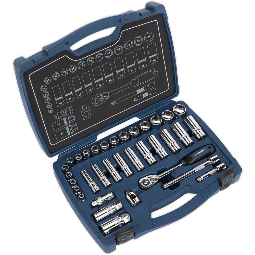 Sealey AK8991 34 Piece 3/8" Drive Socket Set 3/8