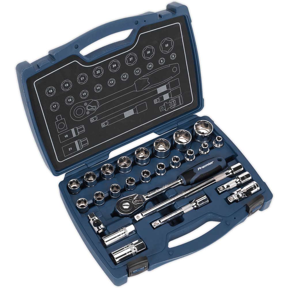 Sealey AK8992 26 Piece 1/2" Drive Socket Set 1/2