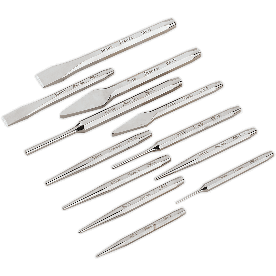 Sealey 12 Piece Punch and Chisel Set