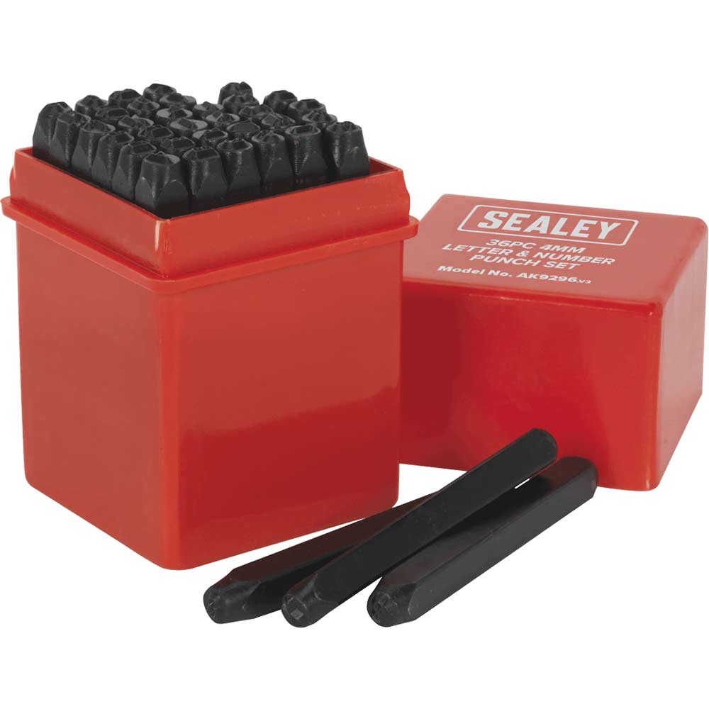 Image of Sealey 36 Piece Letter and Number Punch Set