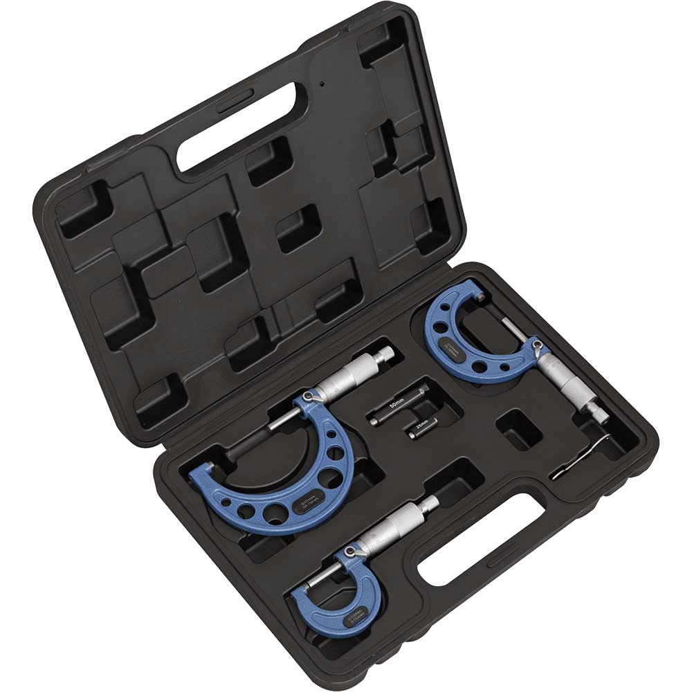 Sealey 3 Piece Micrometer Set