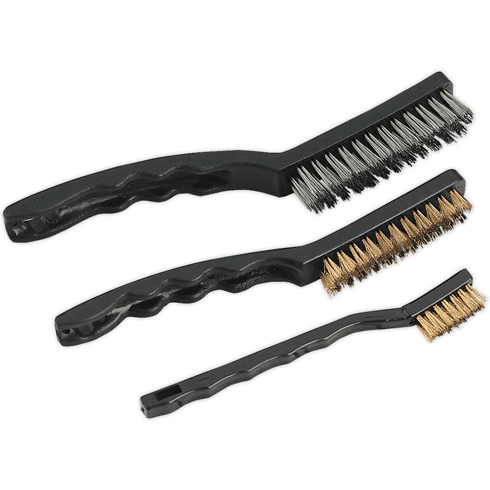 Sealey 3 Piece Auto Engineers Wire Hand Brush Set