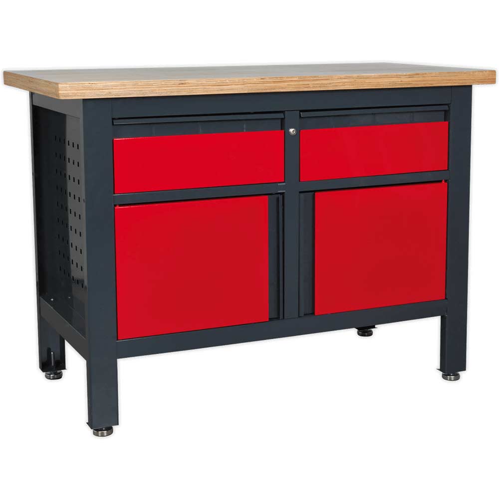 Sealey Workstation with 2 Drawers and 2 Cupboards 1.2m in UK Specification