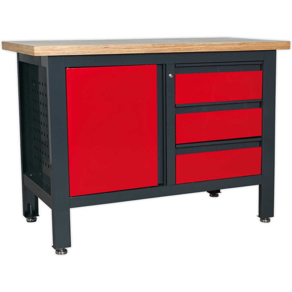 Sealey Workstation with 3 Drawers and 1 Cupboard 1.2m in UK Specification
