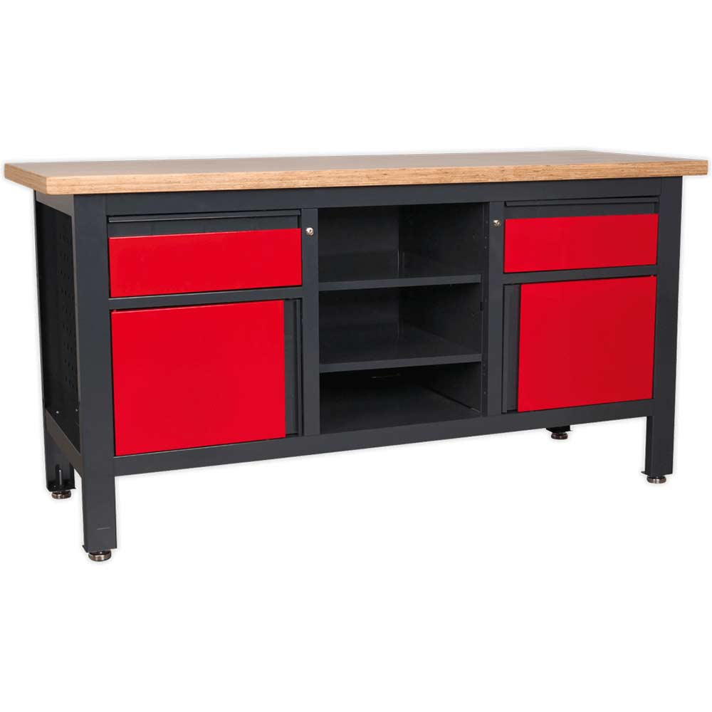 Sealey Workstation with 2 Drawers, 2 Cupboards 1.69m in UK Specification
