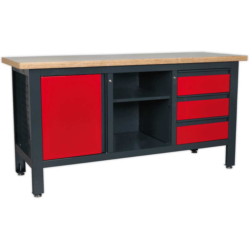 Sealey Workstation with 3 Drawers, 1 Cupboard 1.69m in UK Specification