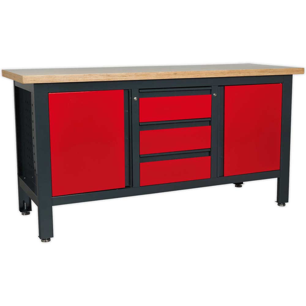 Sealey Workstation with 3 Drawers and 2 Cupboards 1.69m in UK Specification