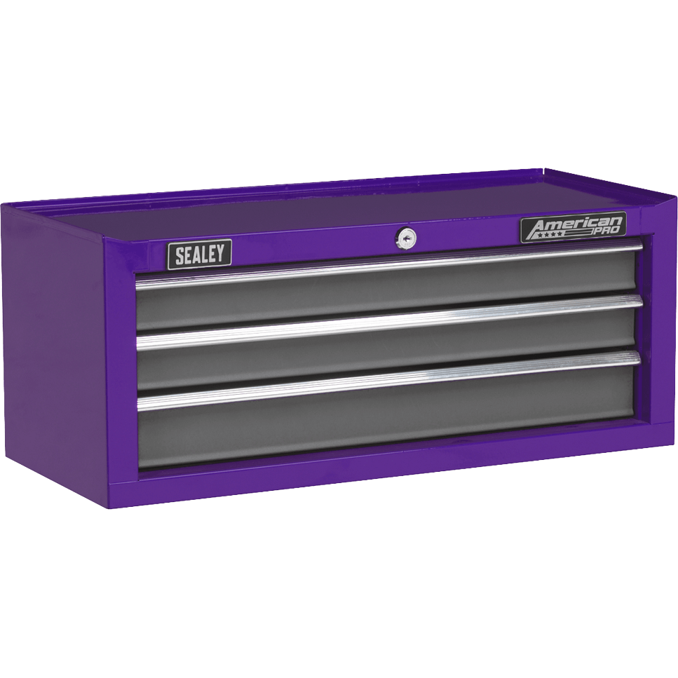 Sealey 3 Drawer Mid Tool Chest Purple / grey