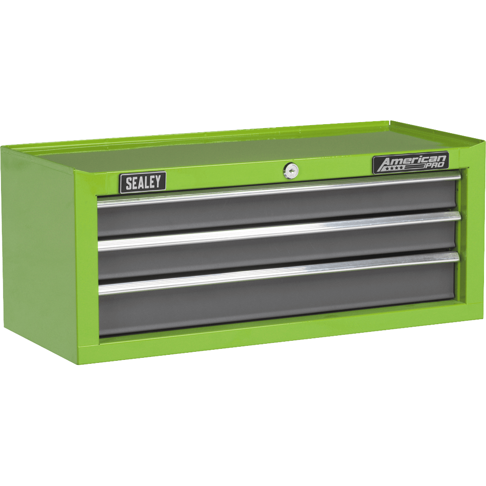 Sealey 3 Drawer Mid Tool Chest Green / Grey