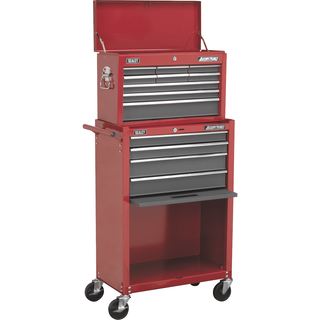 Sealey American Pro 13 Drawer Roller Cabinet and Tool Chest Red / Grey