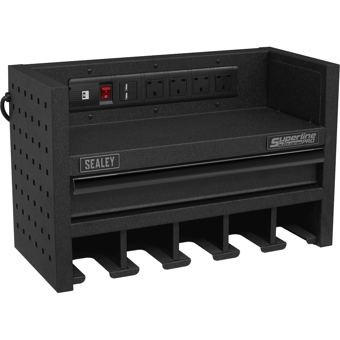 Sealey Superline Pro Power Tool Storage and Power Strip Unit Black