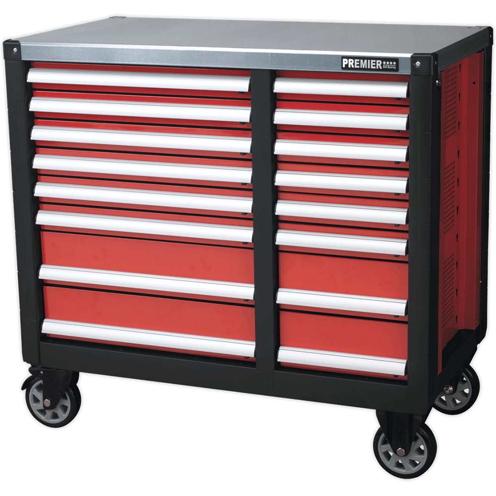 Photos - Tool Box Sealey AP24 Series 16 Drawer Tool Roller Cabinet Black / Red AP24216 