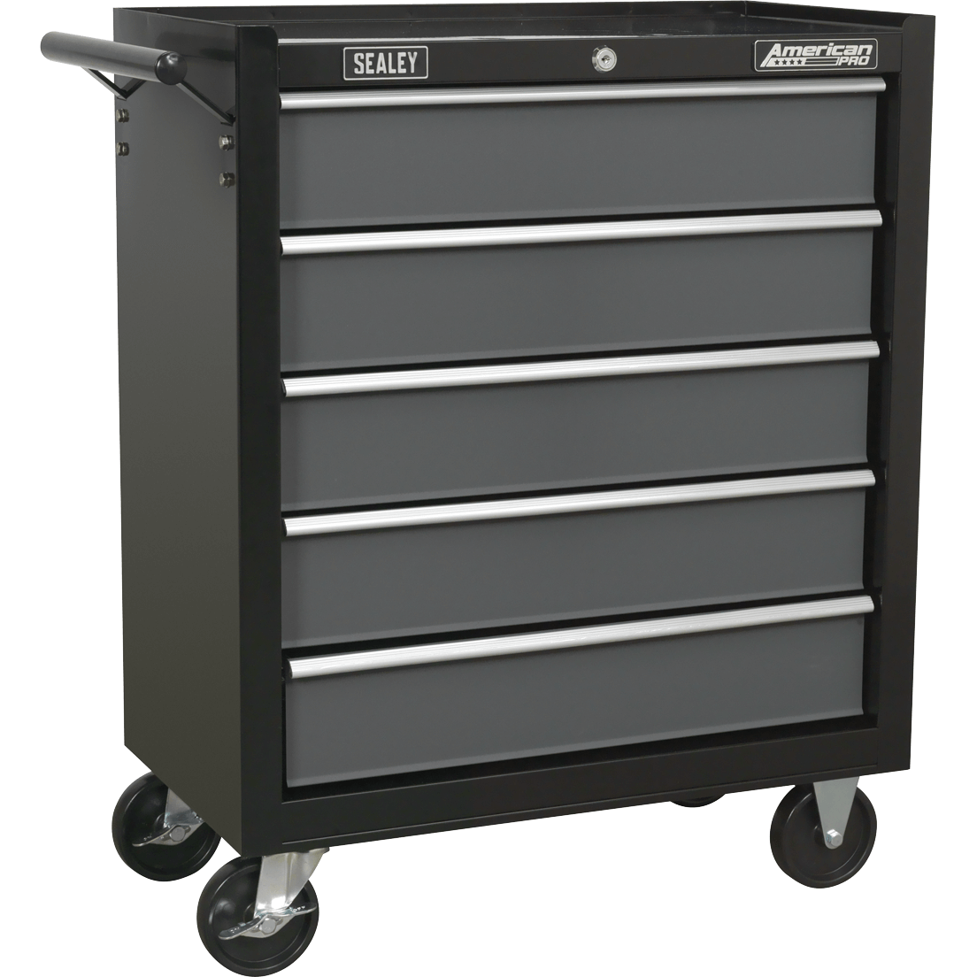 Photos - Tool Box Sealey American Pro 5 Drawer Roller Cabinet Black / Grey AP2505B 