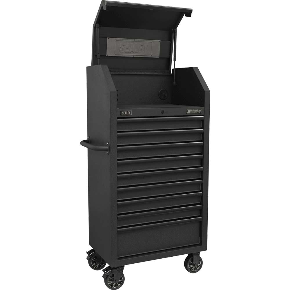 Sealey 9 Drawer Tower Tool Roller Cabinet and Power Strip Black in UK Specification