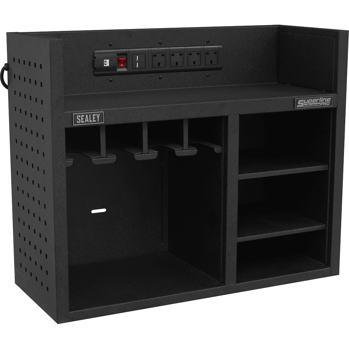 Sealey Superline Pro Power Tool Storage and Power Strip Unit Black