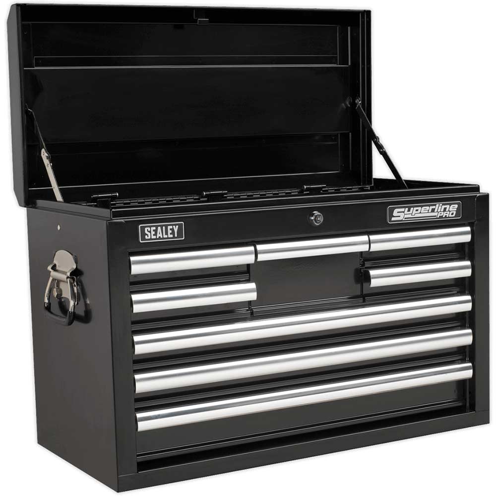 Sealey Superline Pro 8 Drawer Heavy Duty Tool Chest Black in UK Specification