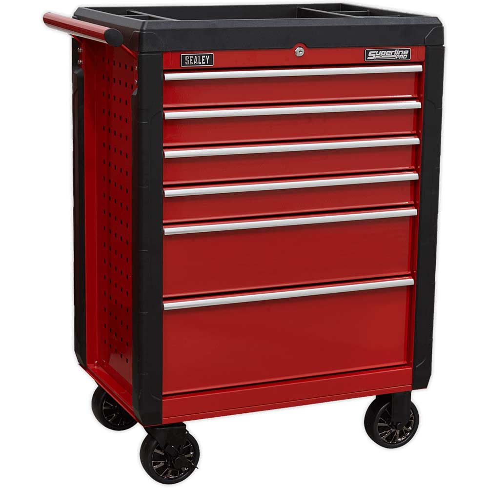 Sealey AP3406 6 Drawer Roller Cabinet Red in UK Specification