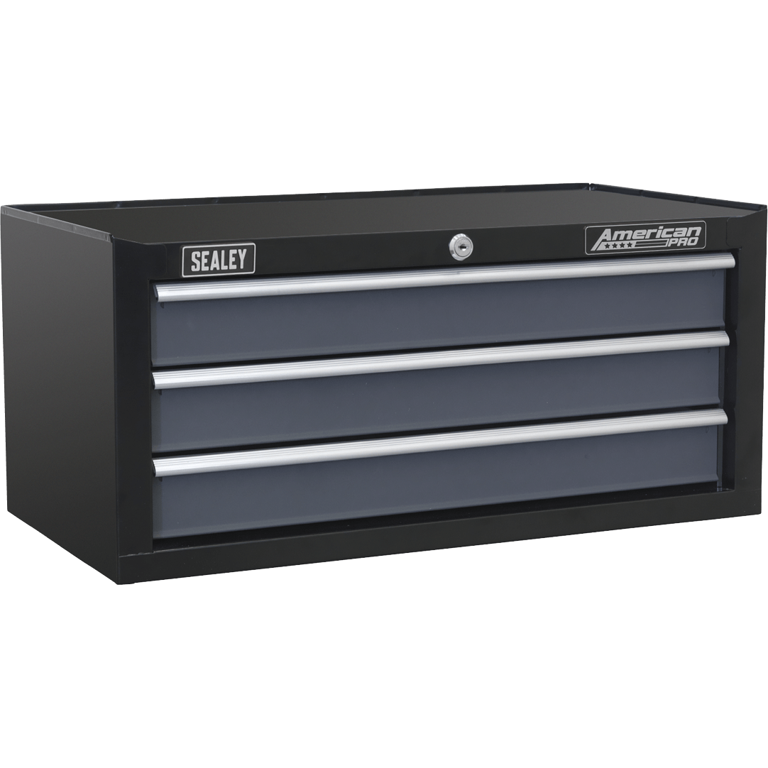 Sealey American Pro 3 Drawer Mid Tool Chest Black / Grey