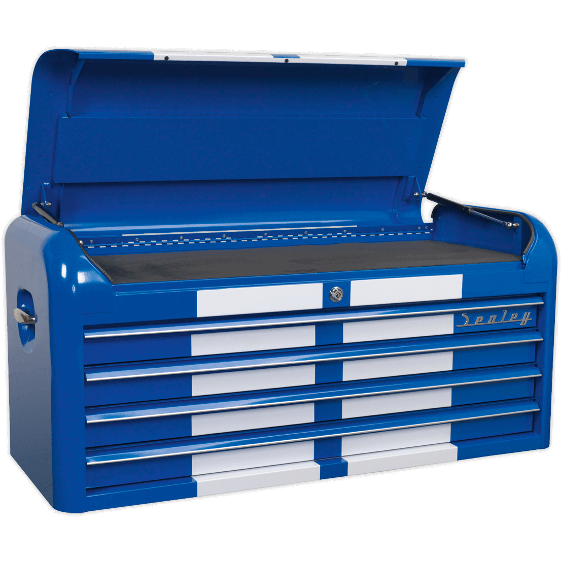 Sealey Premier Retro Style 4 Drawer Wide Top Tool Chest Blue / White