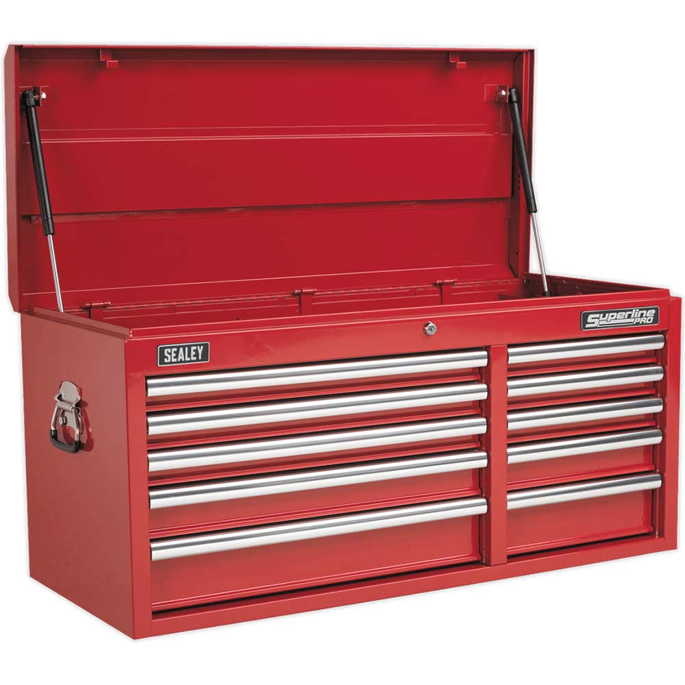 Sealey Superline Pro 10 Drawer Heavy Duty Tool Chest Red in UK Specification