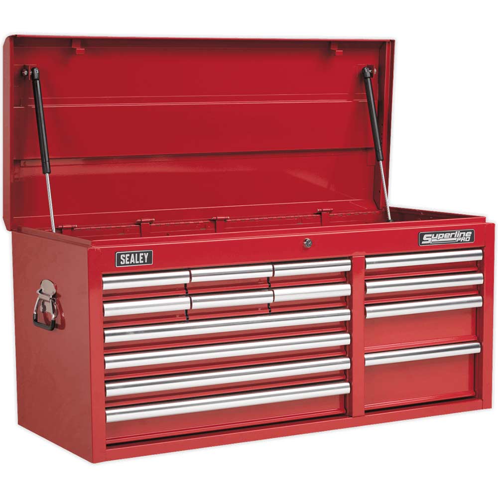 Sealey Superline Pro 14 Drawer Heavy Duty Tool Chest Red in UK Specification