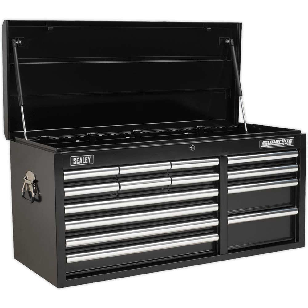Sealey Superline Pro 14 Drawer Heavy Duty Tool Chest Black in UK Specification