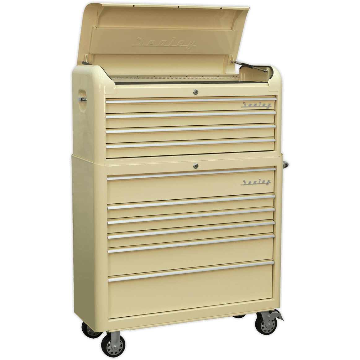 Sealey Premier Retro Style Wide 10 Drawer Roller Cabinet And Tool