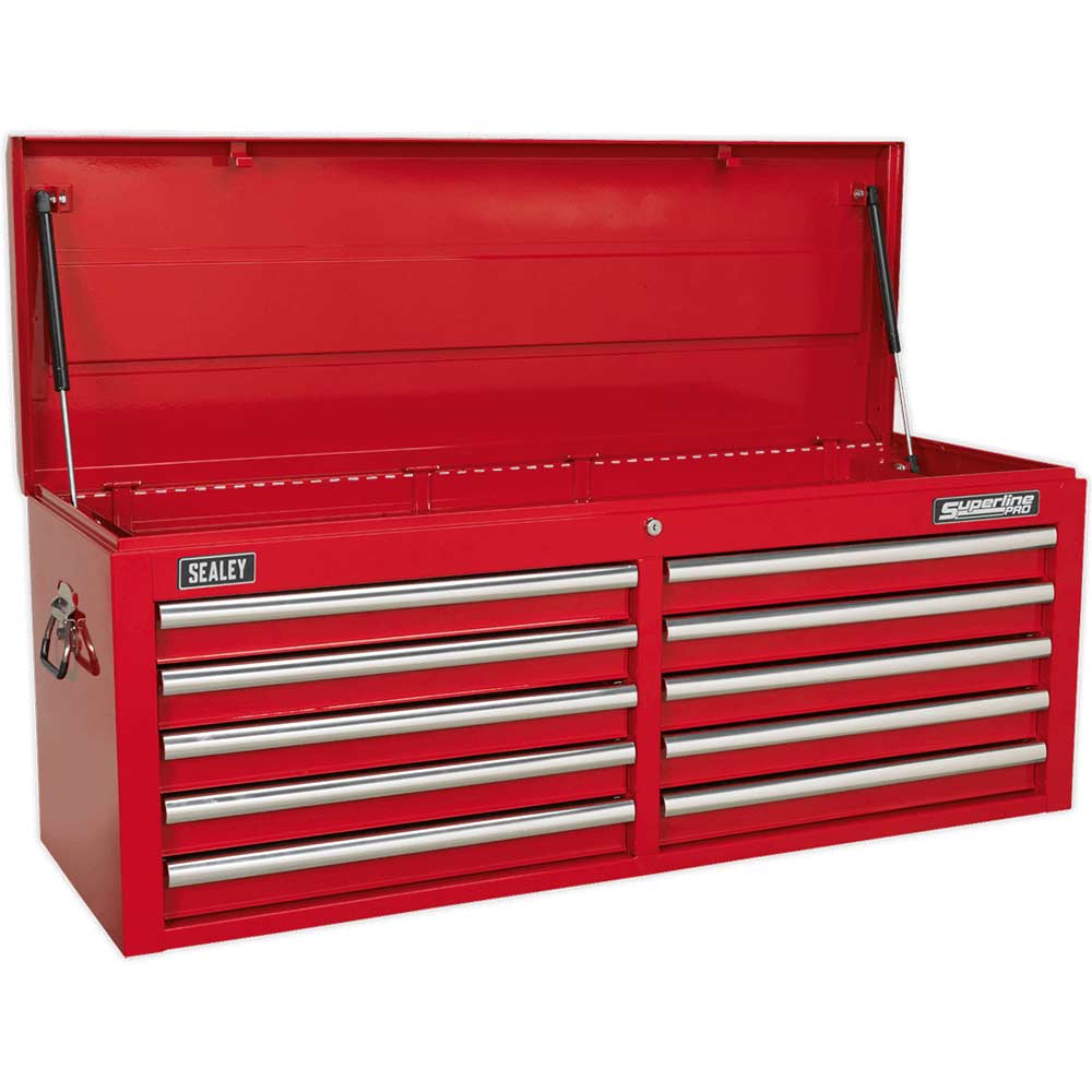 Sealey Superline Pro 10 Drawer Heavy Duty Tool Chest Red in UK Specification