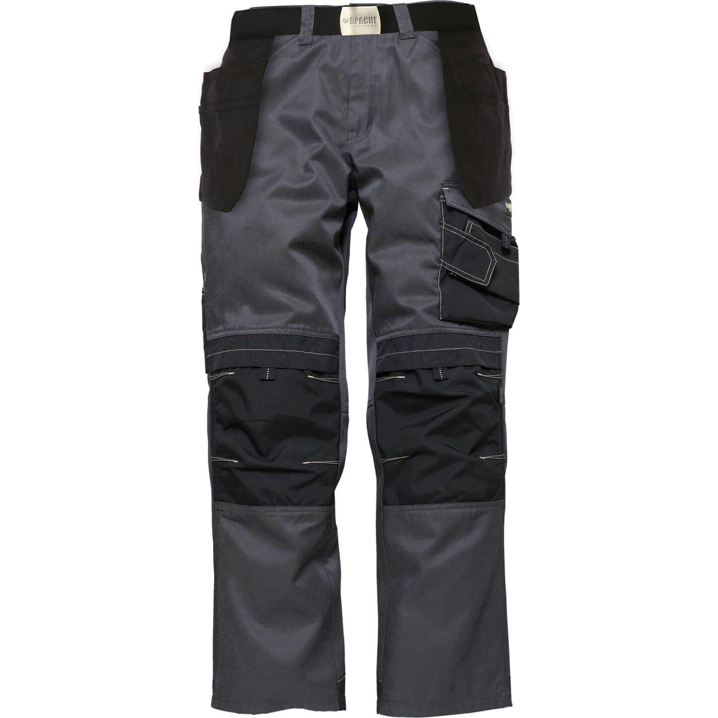 Image of Apache Mens Pro Twill Trousers Black / Grey 30" 31"