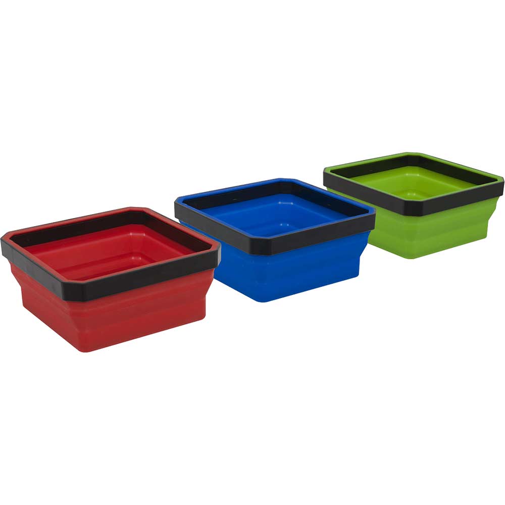 Sealey 3 Piece Collapsible Magnetic Parts Tray Set in UK Specification