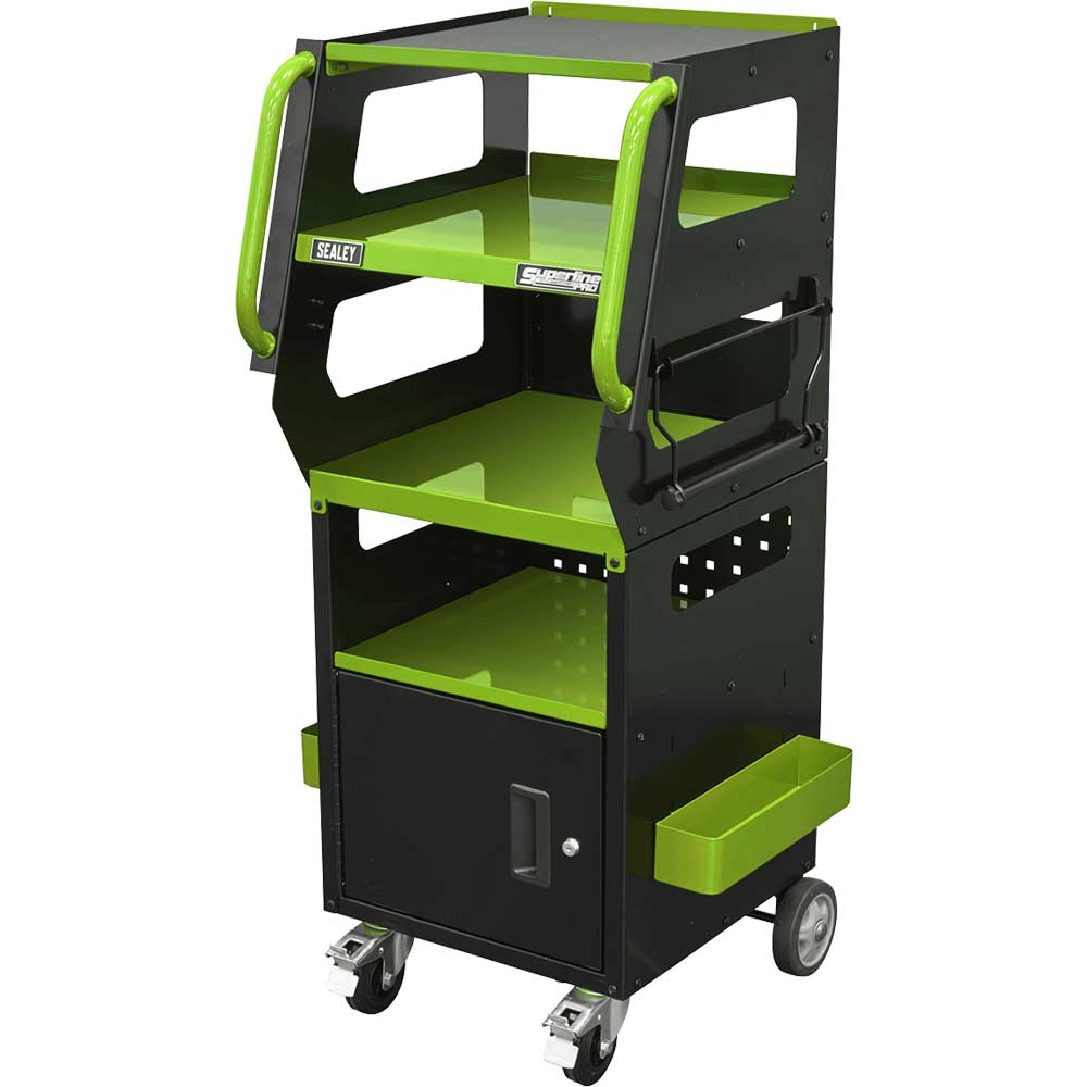 Sealey 4 Level Workshop Diagnostics Trolley Green & Black