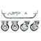 Sealey 5 Piece Industrial Handle and Wheel Kit for 565mm Cabinets  Sealey 5 Piece Industrial Handle and Wheel Kit for 565mm Cabinets