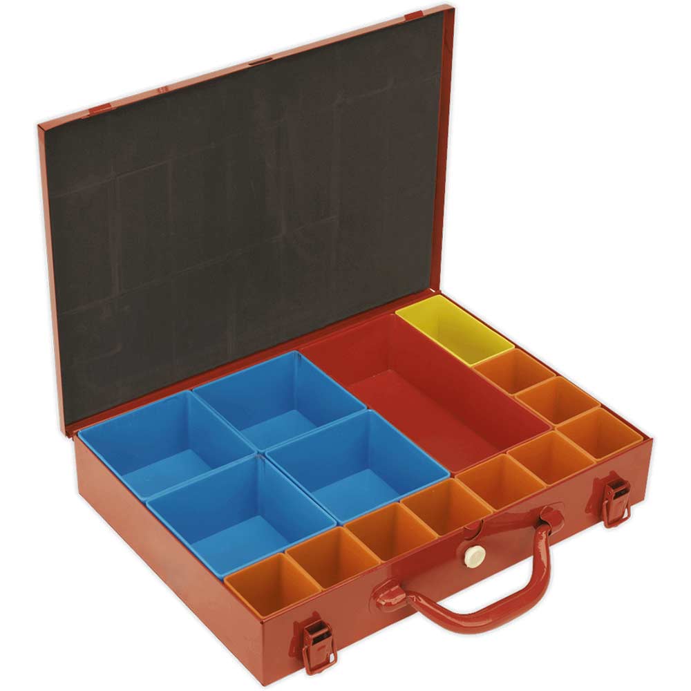 Sealey 15 Compartment Metal Organiser Case in UK Specification