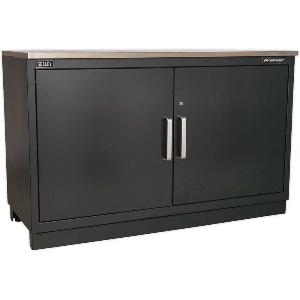 Sealey Premier Heavy Duty Modular Floor Cabinet 2 Door MSS System Black in UK Specification