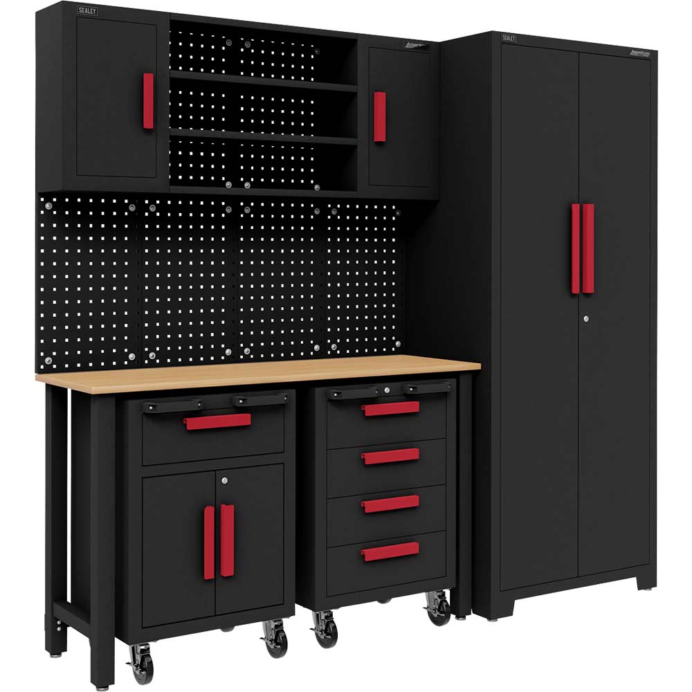 Sealey American Pro Workstation and Mobile Trolleys Black / Red in UK Specification