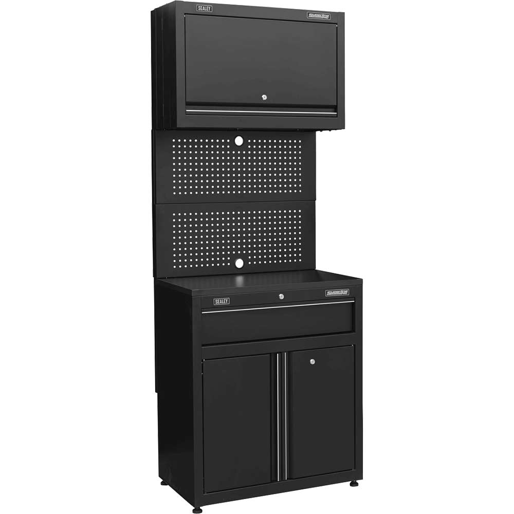 Sealey Superline Pro MSS Cabinet Pegboard Workstation Black in UK Specification