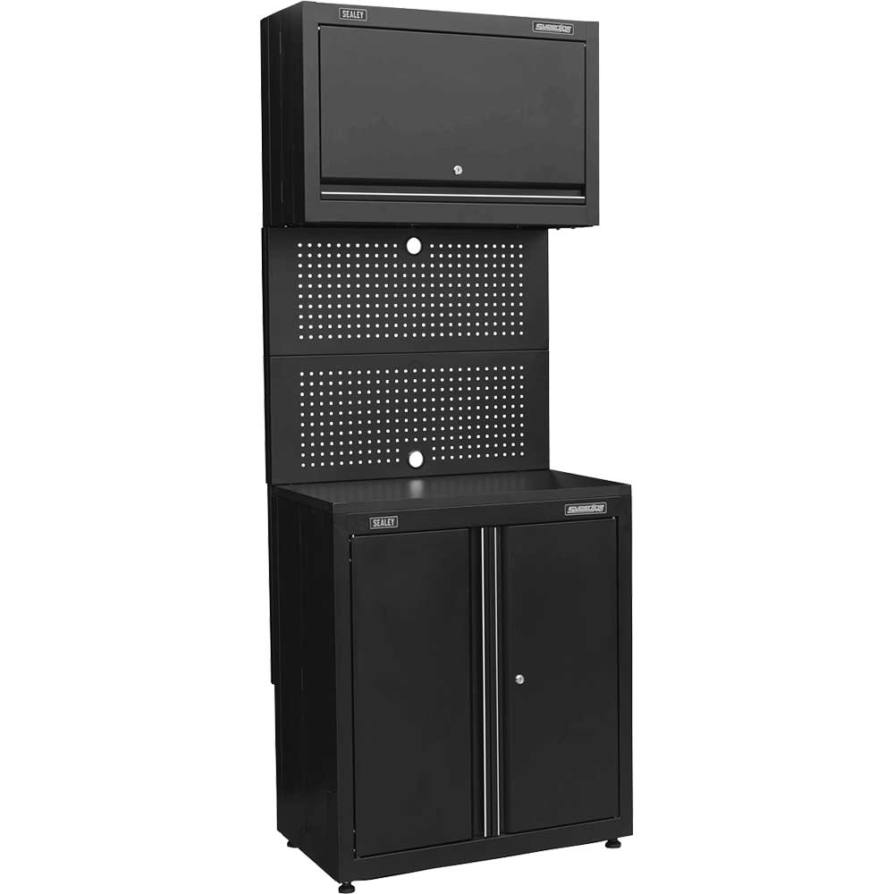 Sealey Superline Pro MSS Cabinet Pegboard Workstation Black in UK Specification