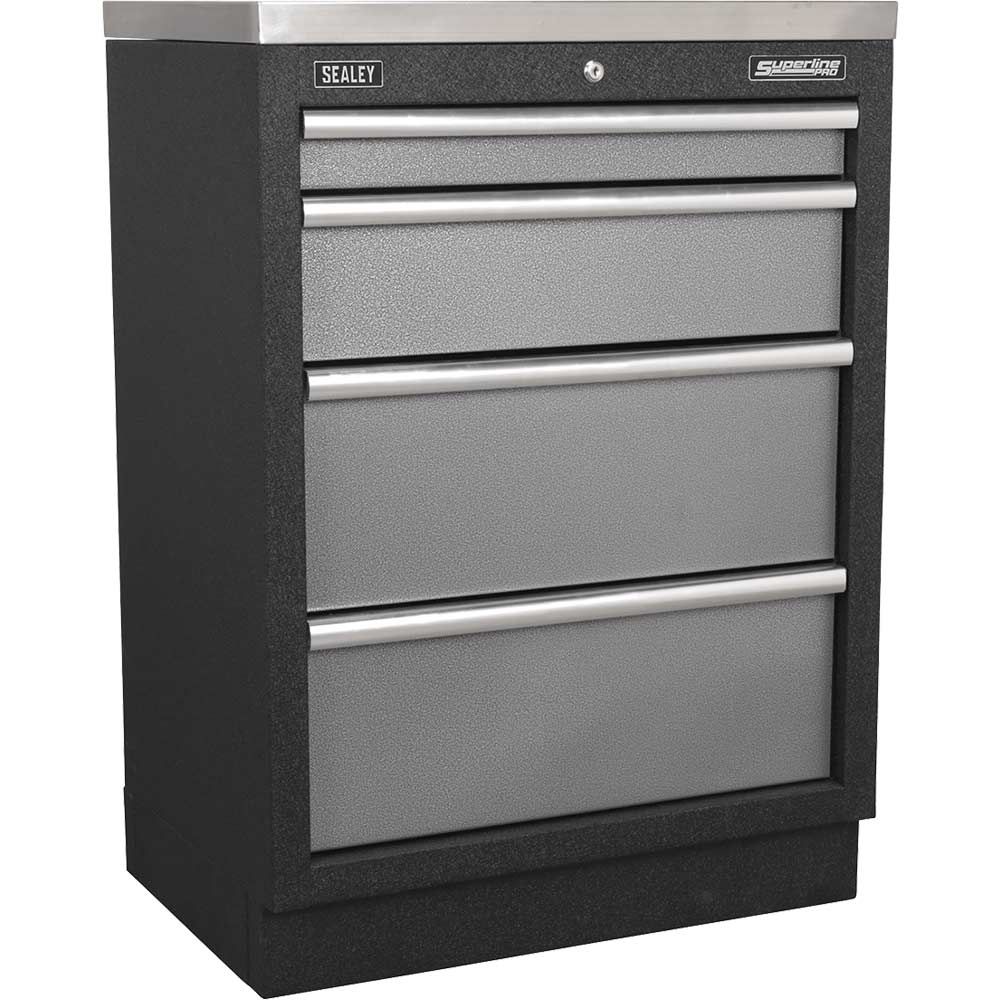 Image of Sealey Superline Pro Modular Cabinet 4 Drawer MSS System Black / Grey