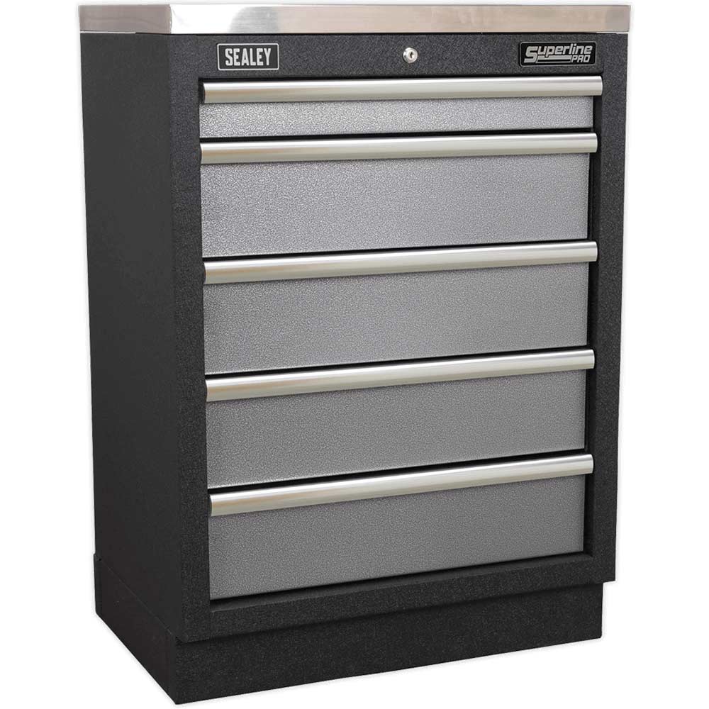 Image of Sealey Superline Pro Modular Cabinet 5 Drawer MSS System Black / Grey