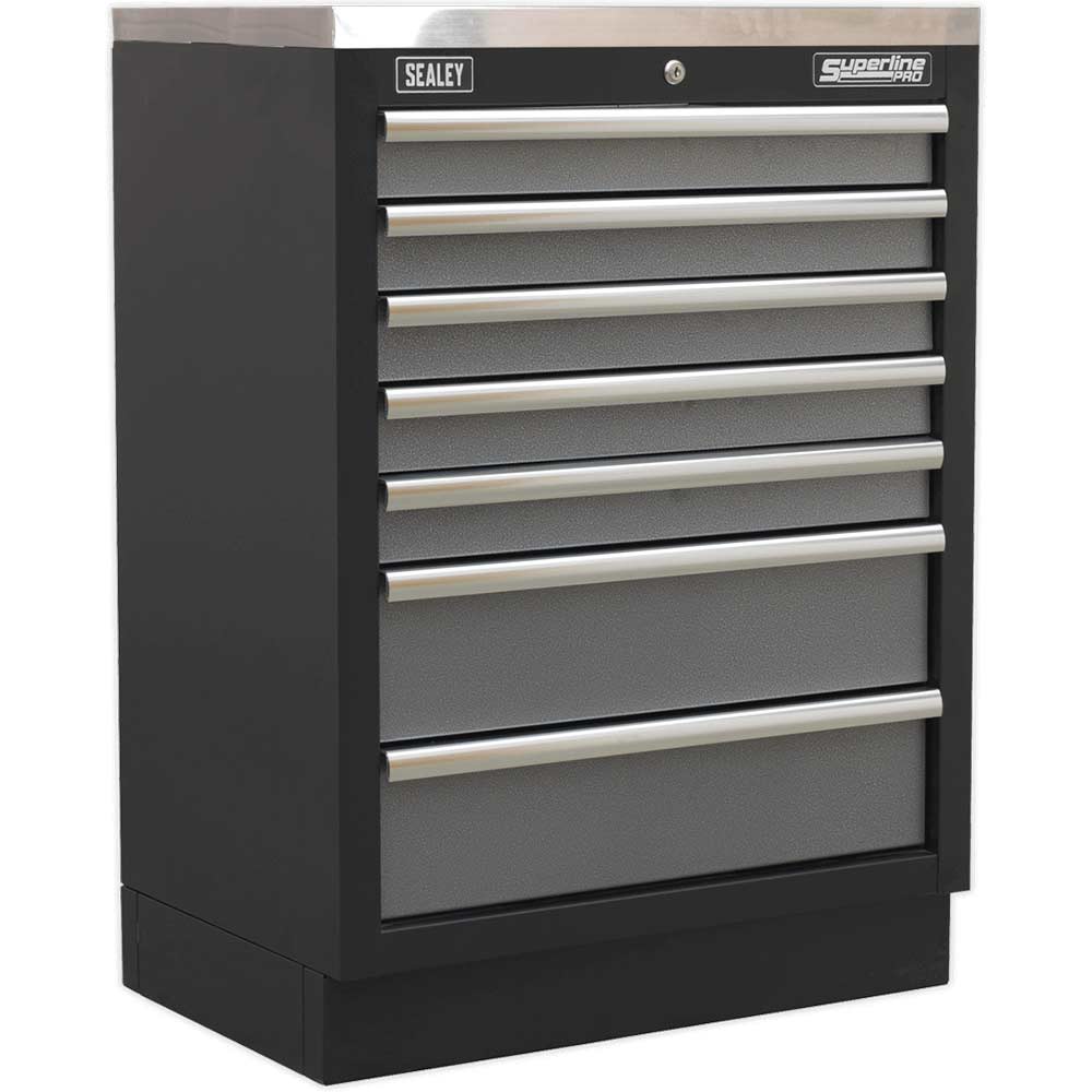 Sealey Superline Pro MSS 7 Drawer Cabinet Black / Grey in UK Specification