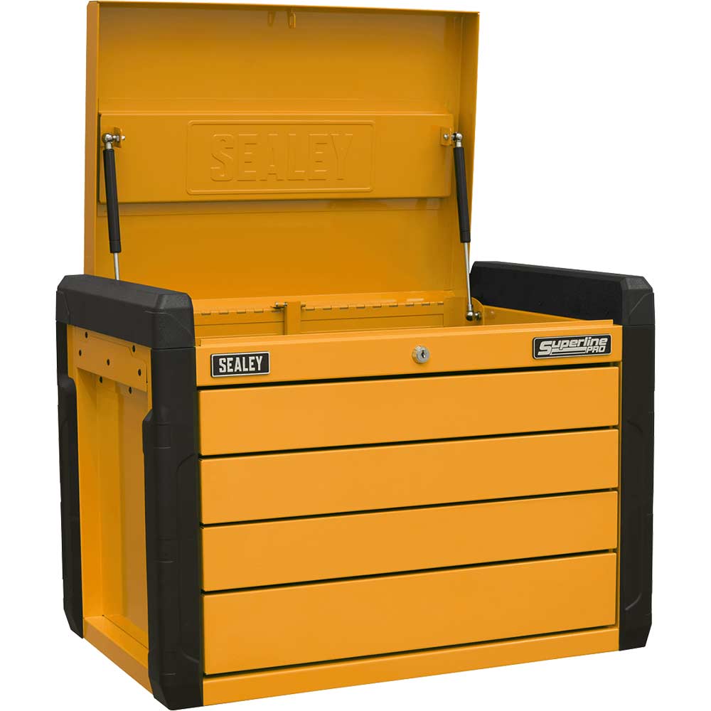 Sealey Superline Pro 4 Drawer Push To Open Tool Chest Orange in UK Specification