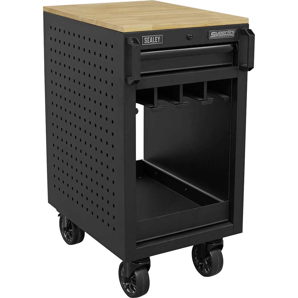 Sealey Superline Pro MSS 8 Bay Power Tool Storage Rack Trolley Black