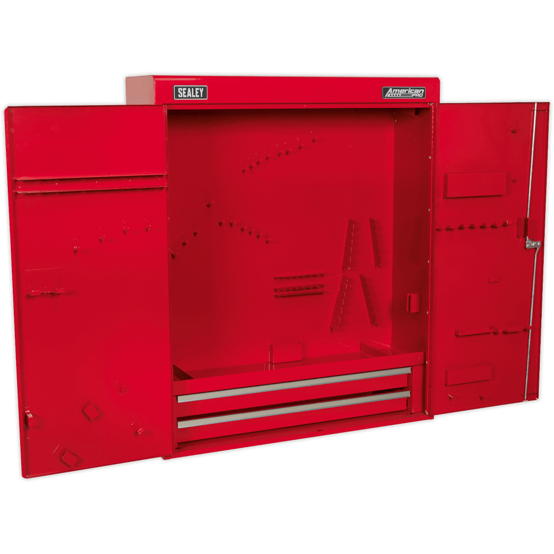 Sealey American Pro Wall Mounting 2 Drawer Tool Cabinet Red
