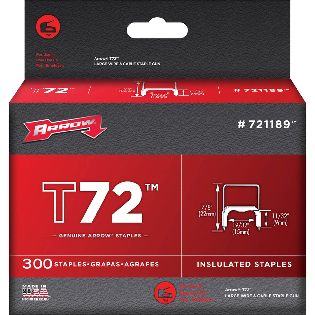Image of Arrow T72 Insulated Staples 9mm Pack of 300