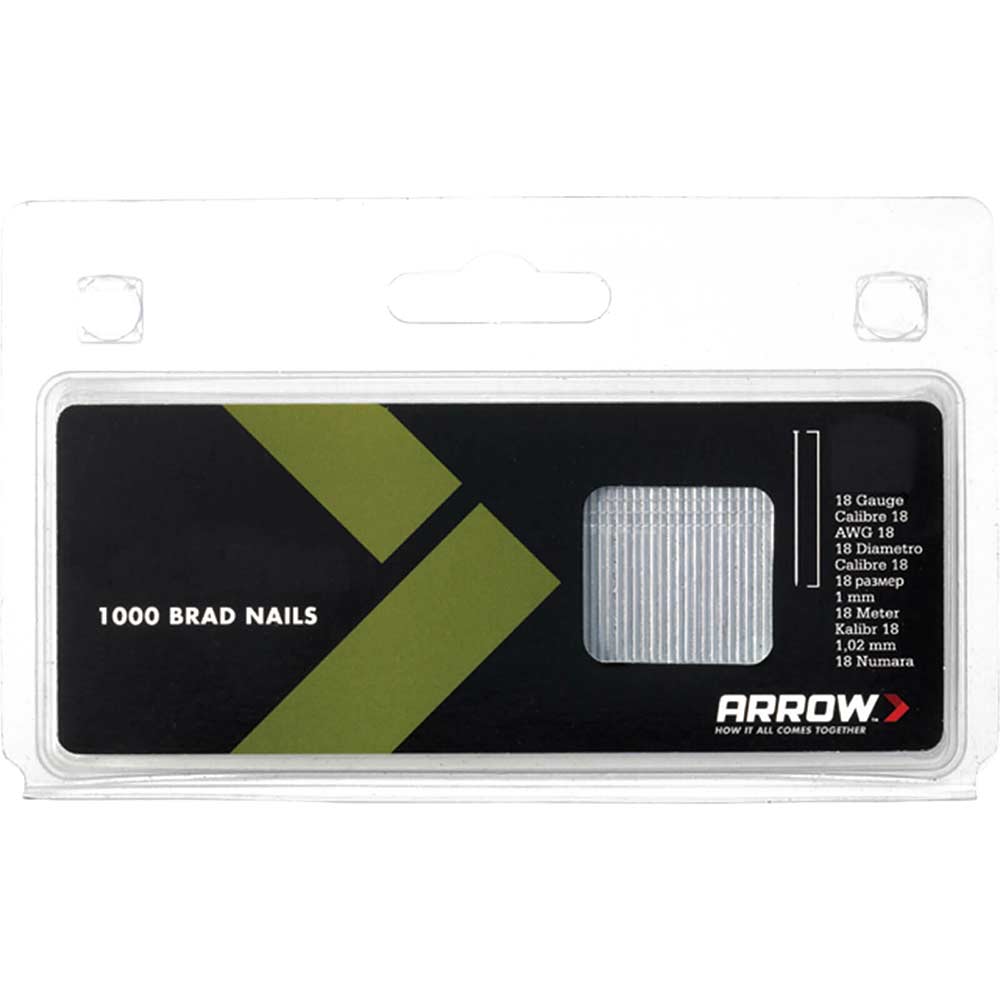 Image of Arrow 18 Gauge Brad Nails 38mm Pack of 1000