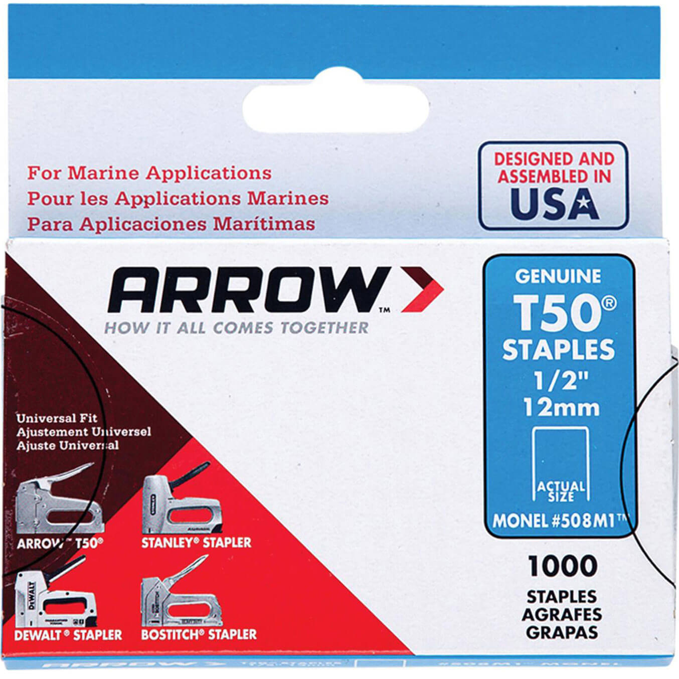 Image of Arrow T50M Monel Staples 12mm Pack of 1000