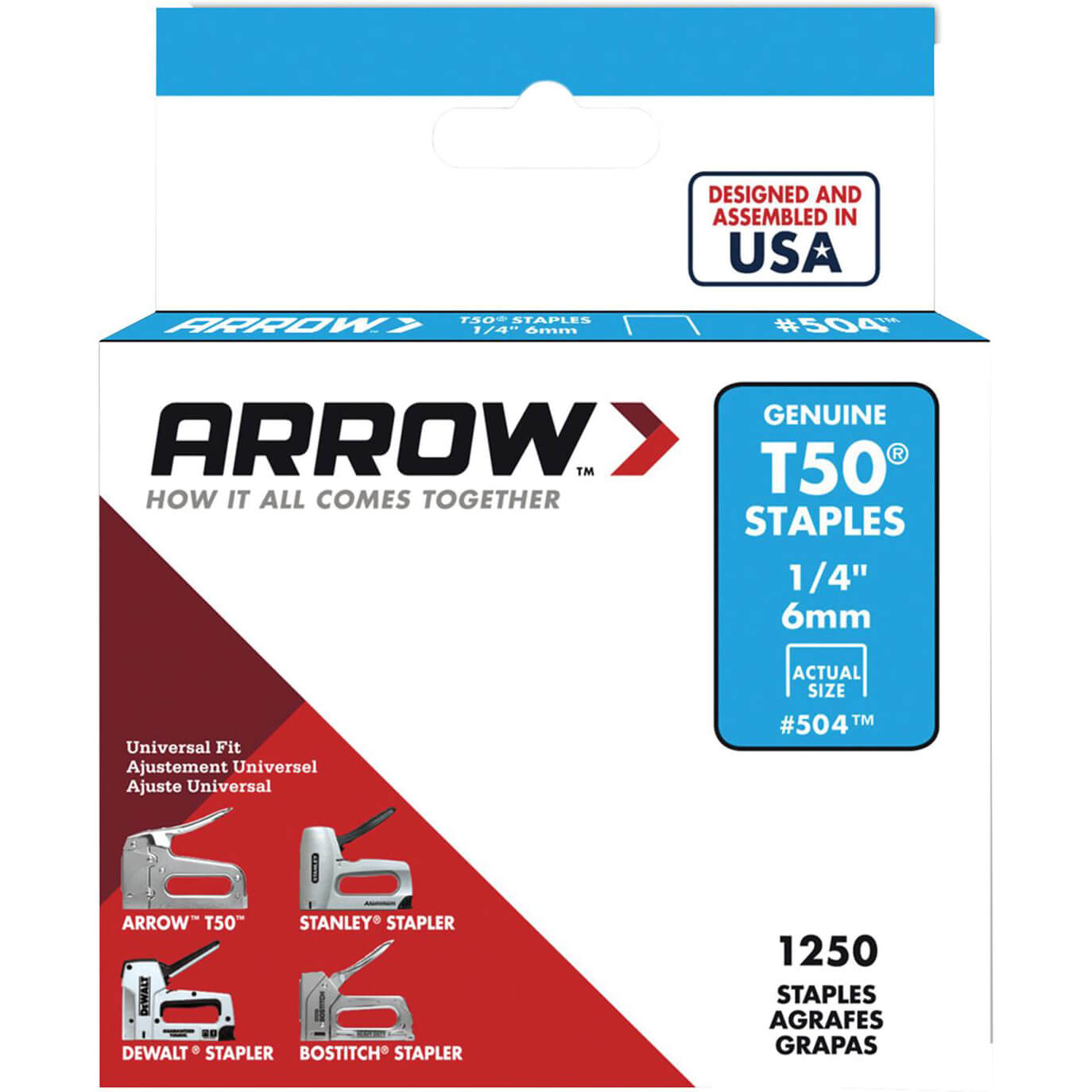 Image of Arrow T50 Staples 6mm Pack of 1250